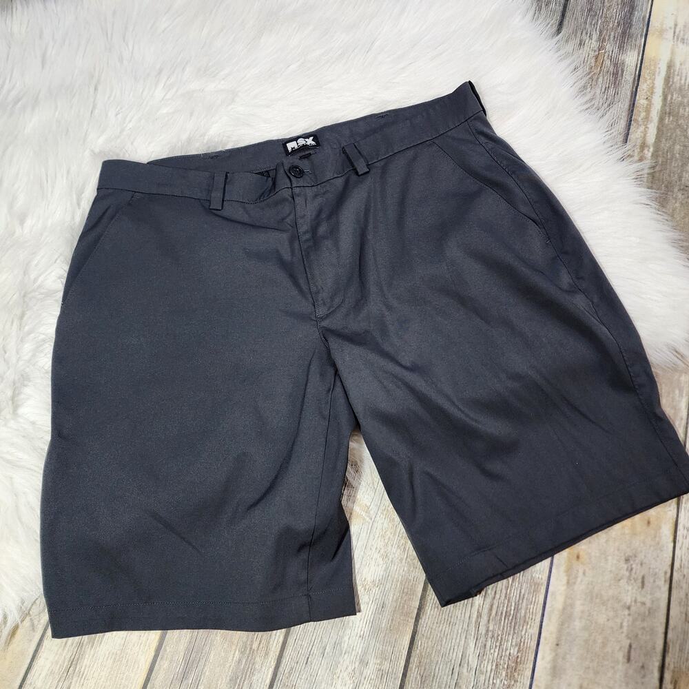 MSX Performance golf casual shorts gray flat front mesh pockets men's size 38‎